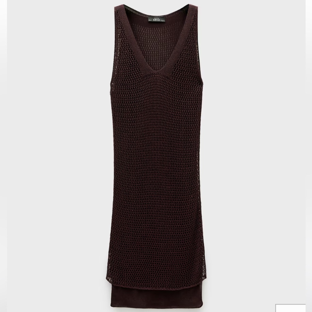 Brown Sleeveless Knit Dress